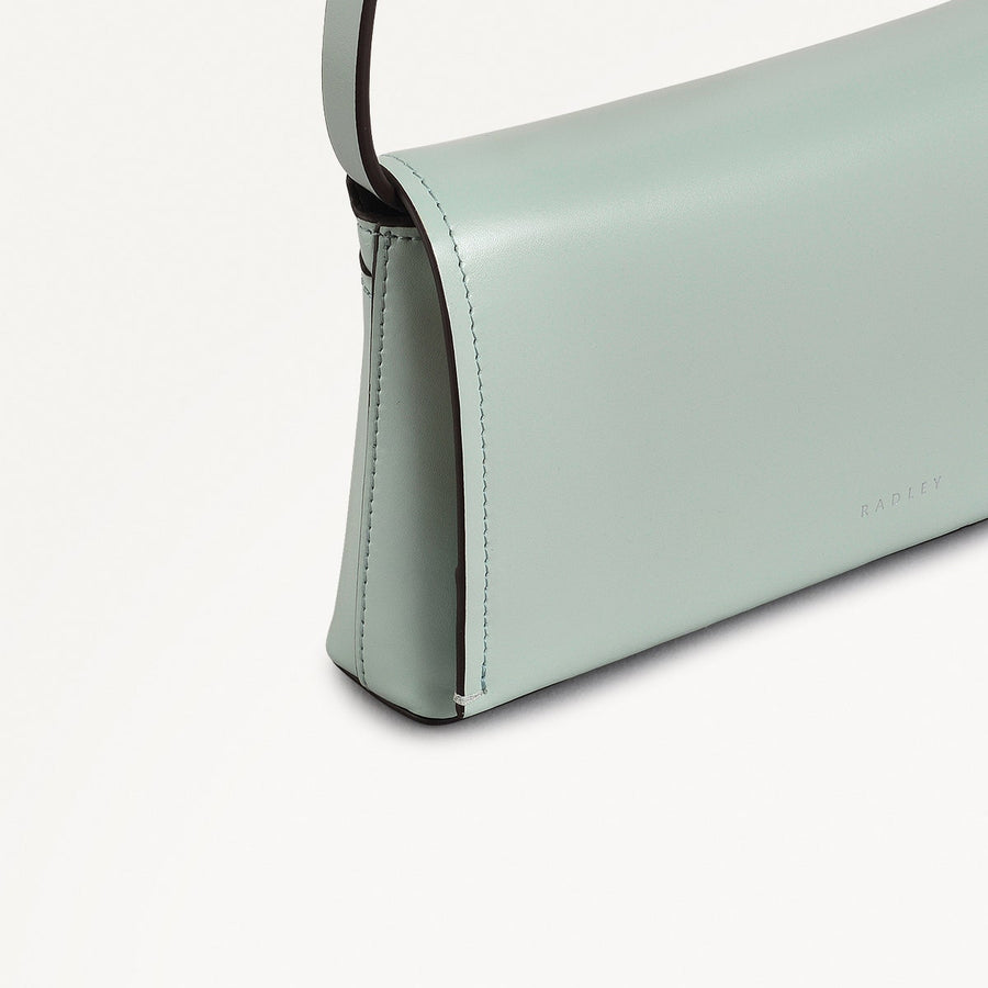 Lexington Lane Leather Small Flapover Crossbody Bag in Deco Green - 111185