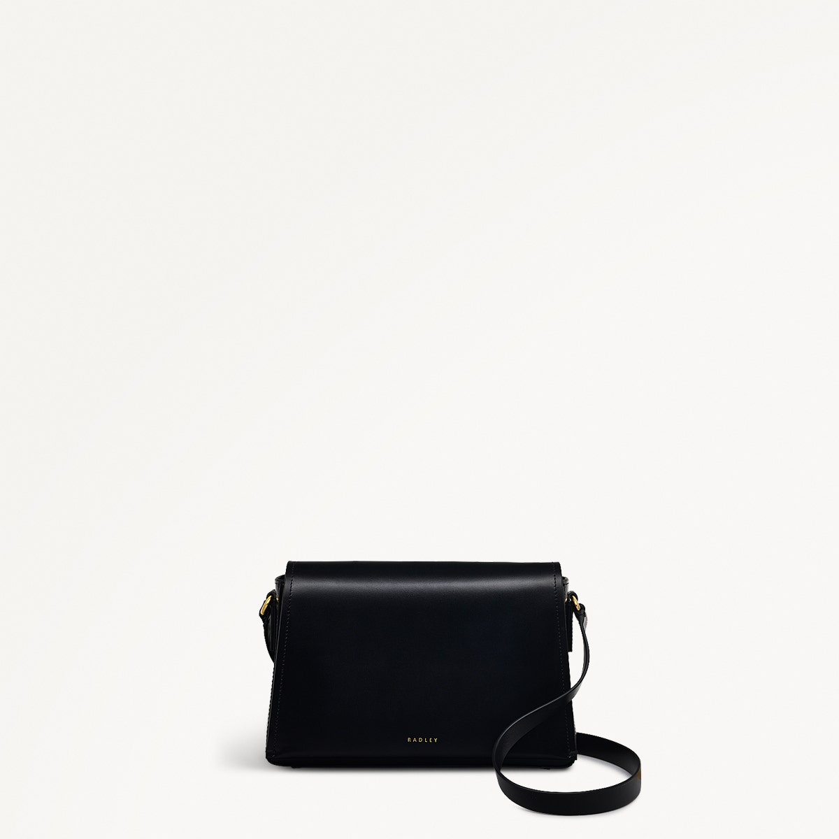 Lexington Lane Leather Medium Flapover Crossbody Bag in Black - 111186