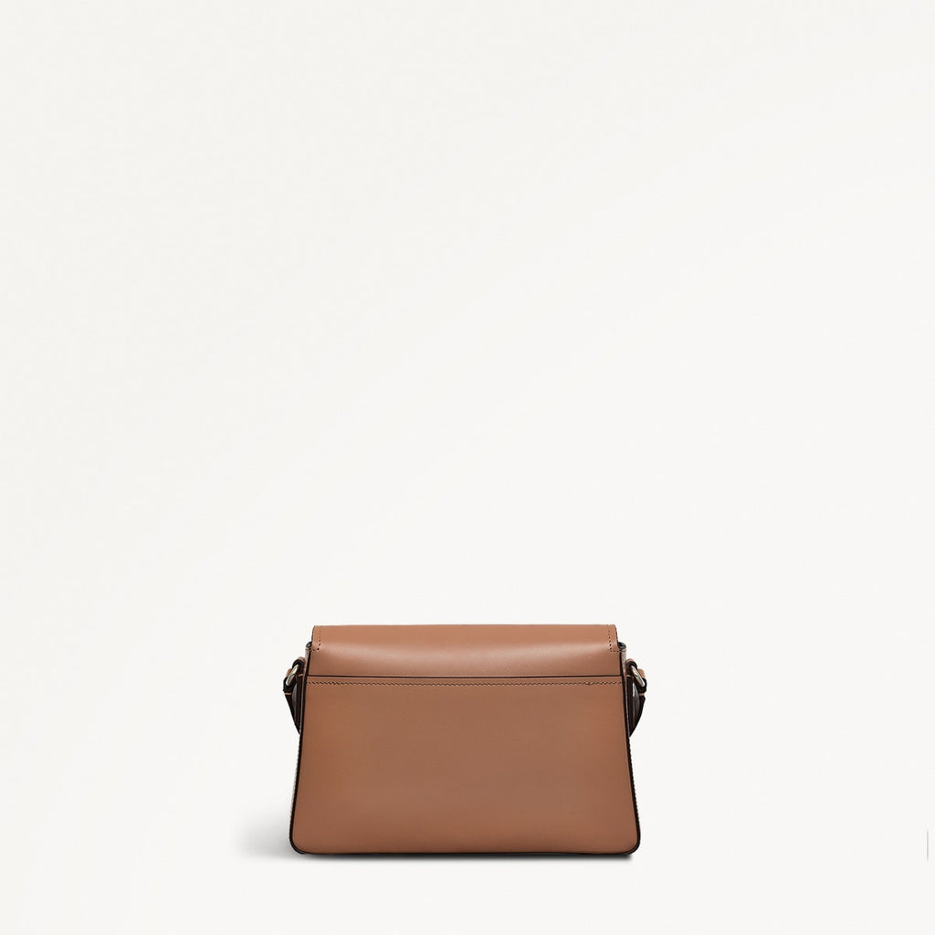 Lexington Lane Leather Medium Flapover Crossbody Bag in Chai - 111187