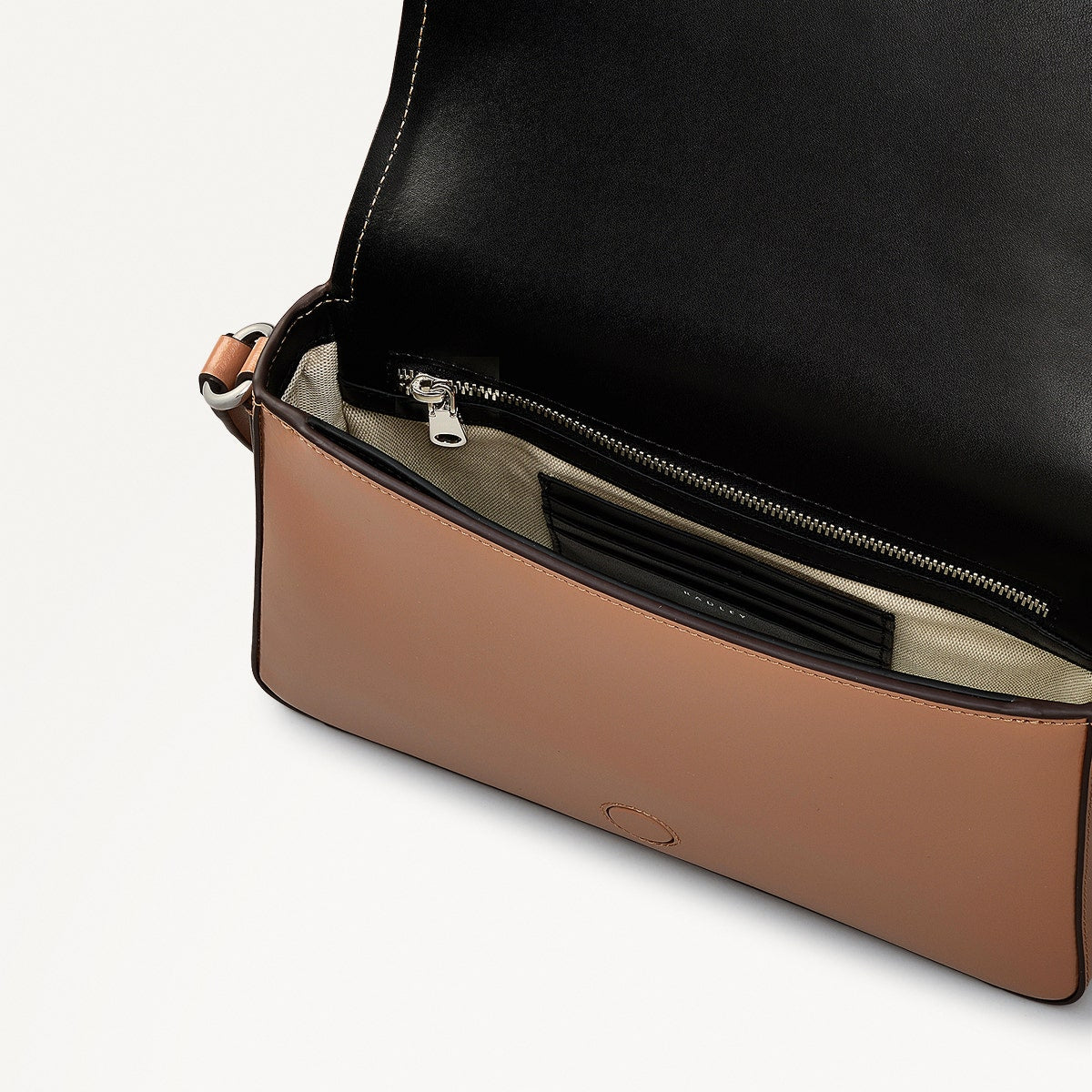 Lexington Lane Leather Medium Flapover Crossbody Bag in Chai - 111187