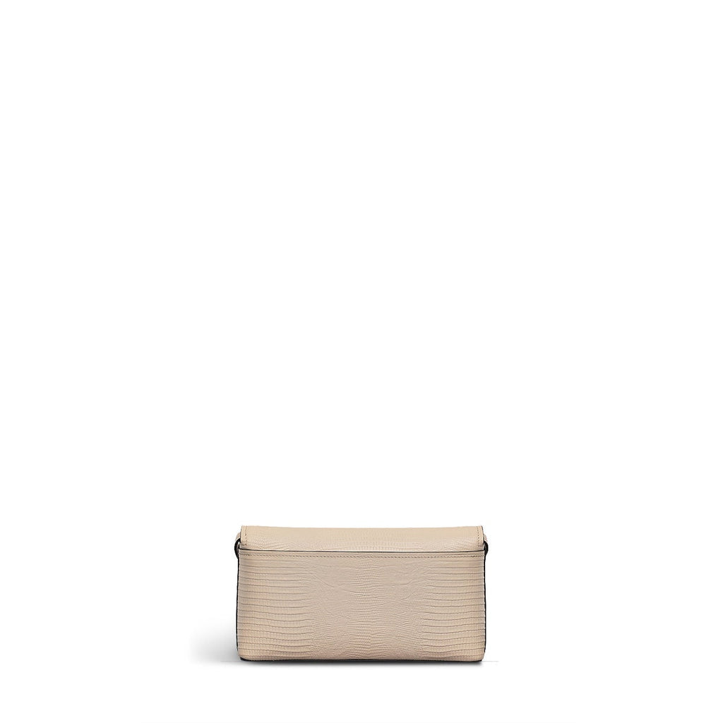 Lexington Lane Leather Small Flapover Crossbody Bag in Oat Milk - 111197