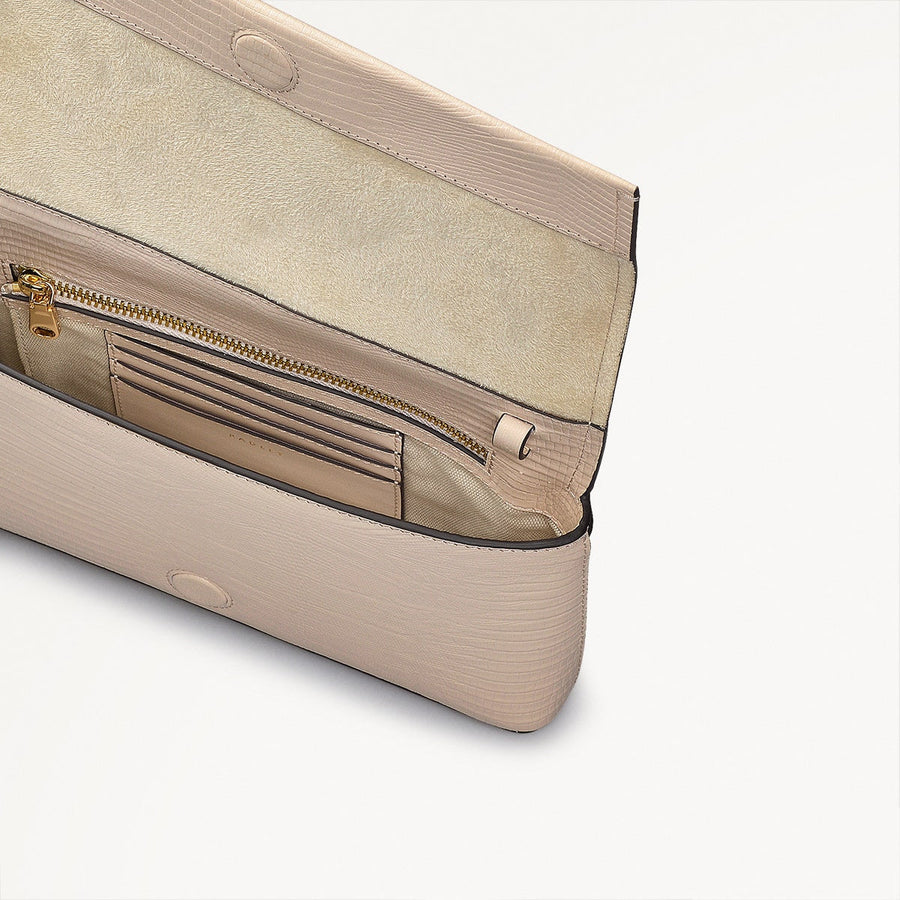 Lexington Lane Leather Small Flapover Crossbody Bag in Oat Milk - 111197