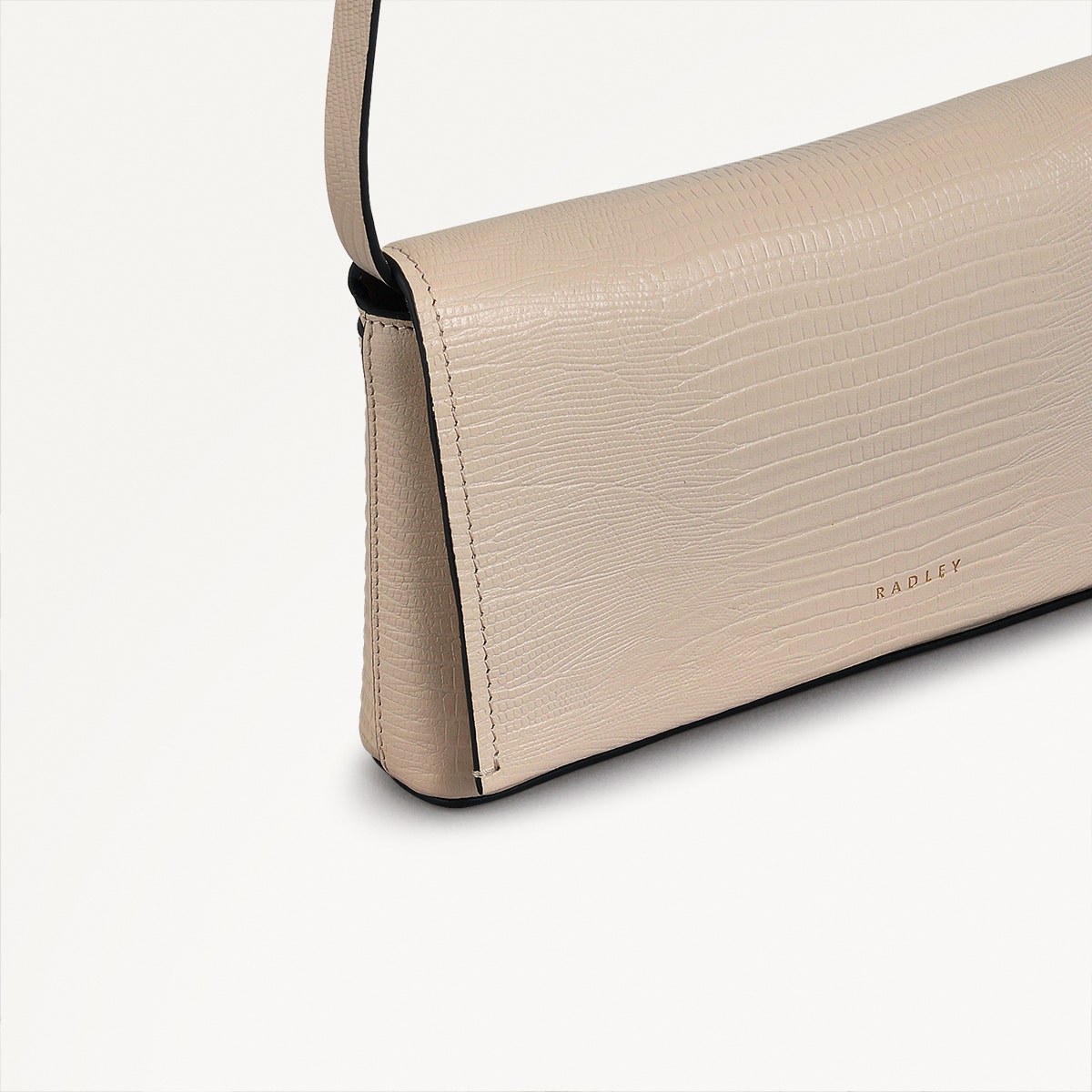 Lexington Lane Leather Small Flapover Crossbody Bag in Oat Milk - 111197