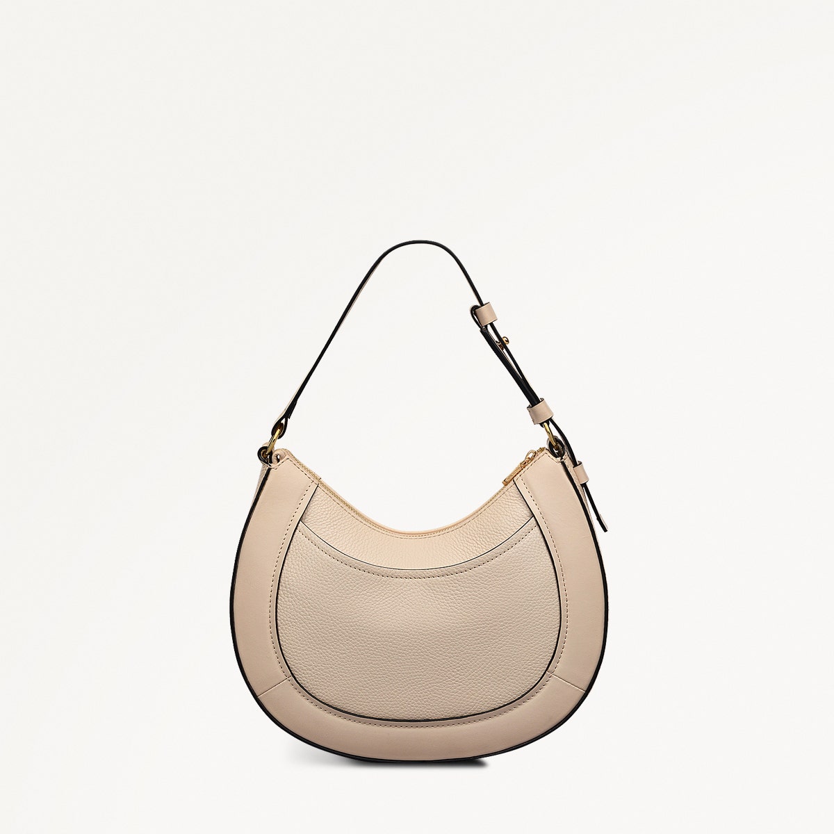 Merchant Hall Leather Small Ziptop Grab Bag in Oat Milk - 111199