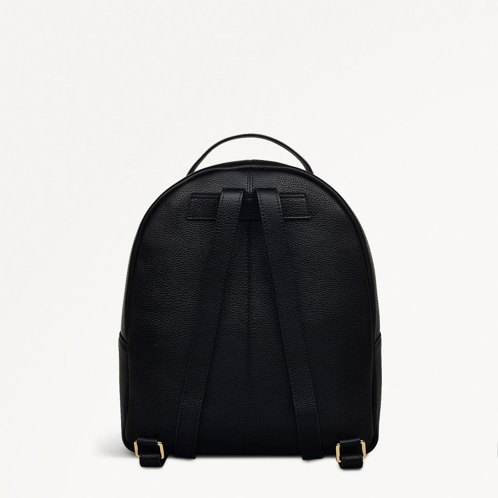 Merchant Hall Leather Medium Zip Around Backpack in Black - 111202