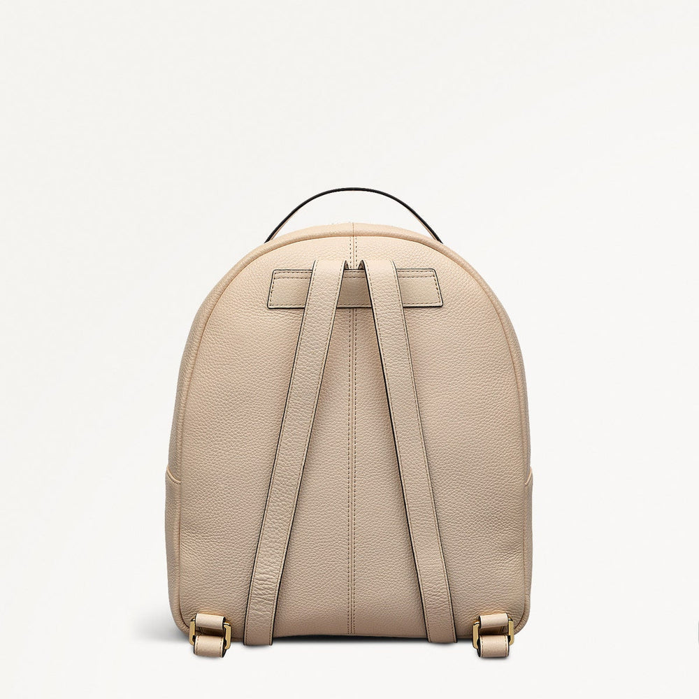 Merchant Hall Leather Medium Zip Around Backpack in Oat Milk - 111203