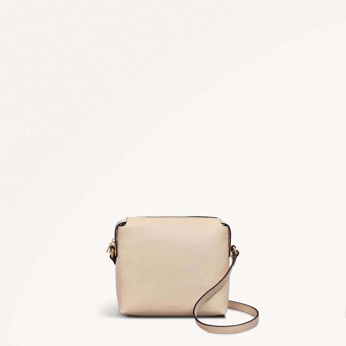 Eastcastle Street Leather Mini Ziptop Crossbody Bag in Oat Milk - 111211
