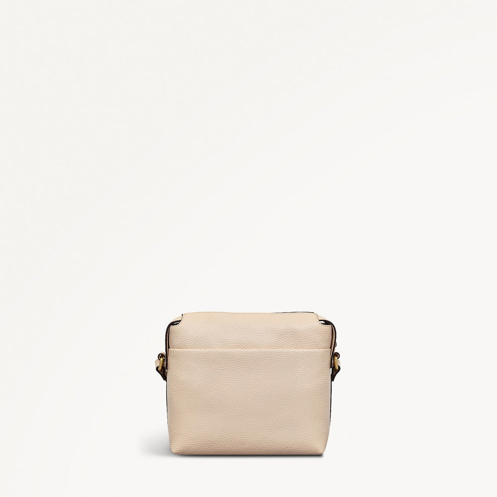 Eastcastle Street Leather Mini Ziptop Crossbody Bag in Oat Milk - 111211
