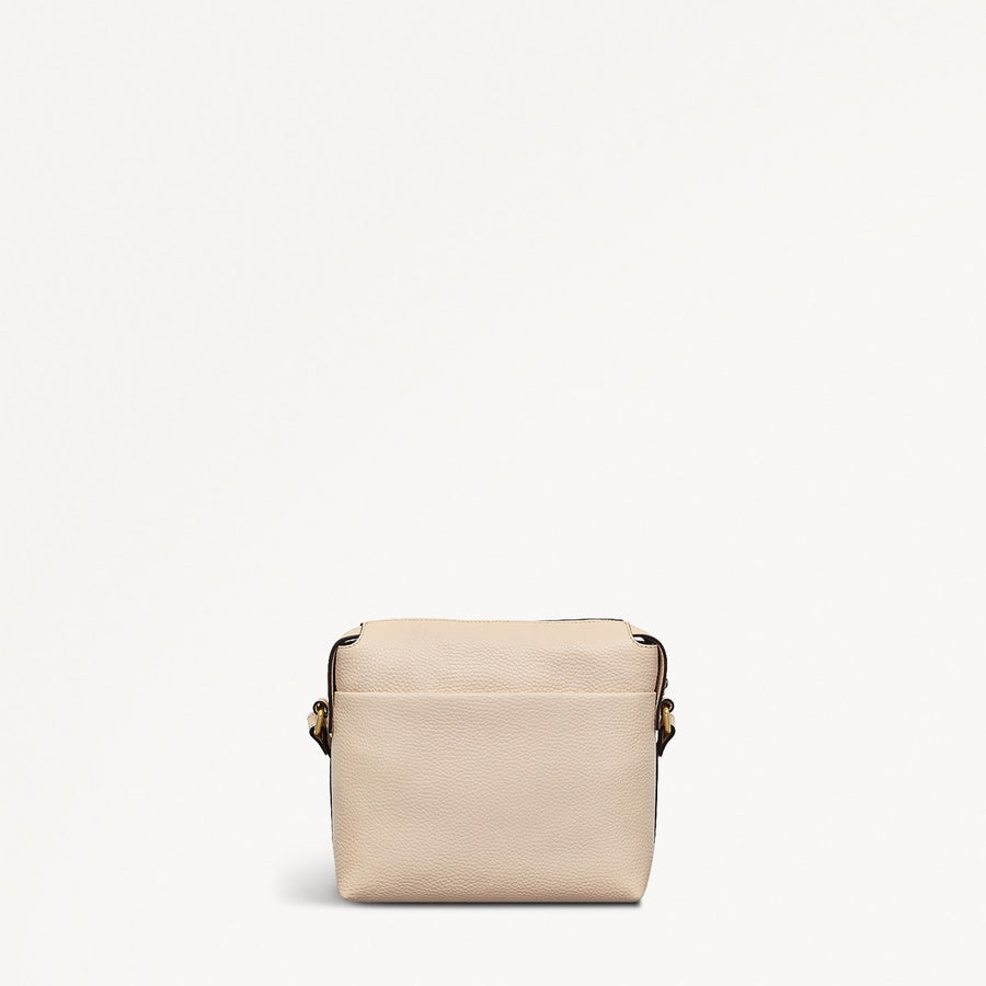 Eastcastle Street Leather Mini Ziptop Crossbody Bag in Oat Milk - 111211