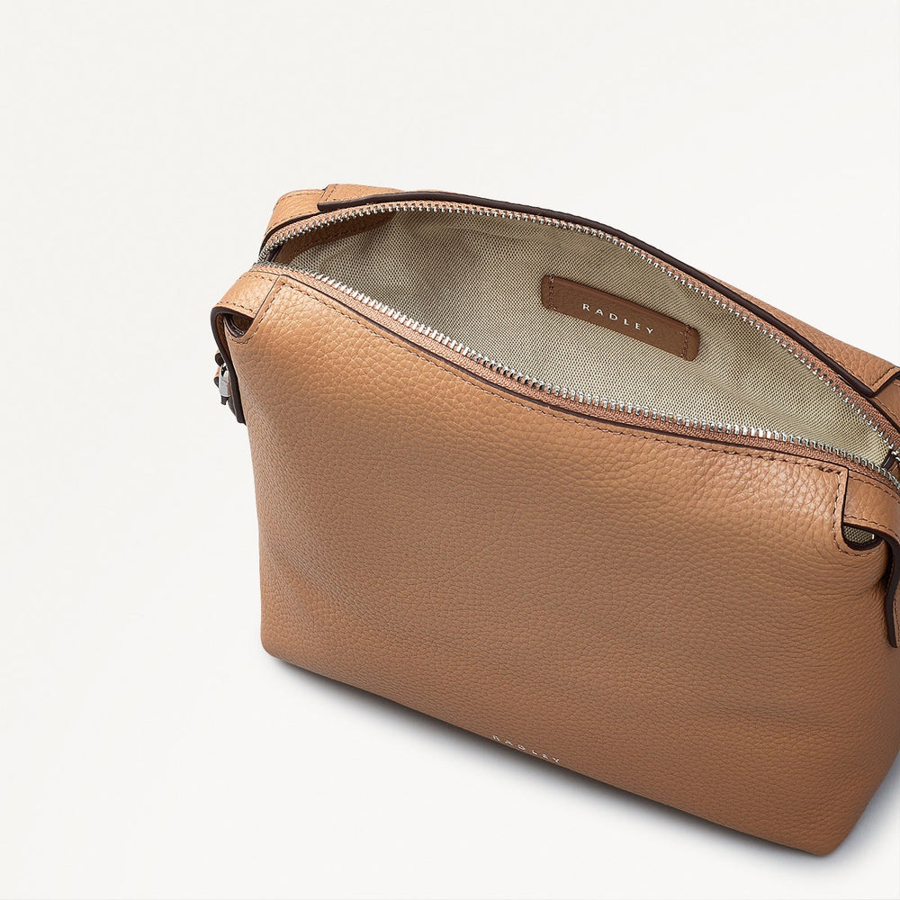 Eastcastle Street Leather Mini Ziptop Crossbody Bag in Chai - 111212