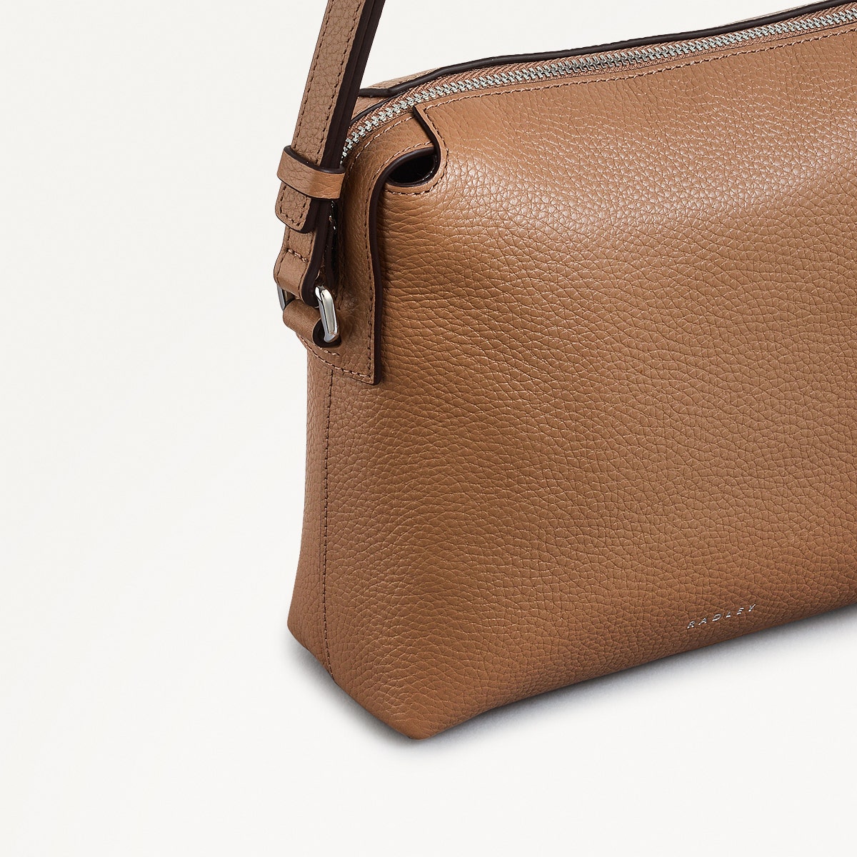 Eastcastle Street Leather Mini Ziptop Crossbody Bag in Chai - 111212