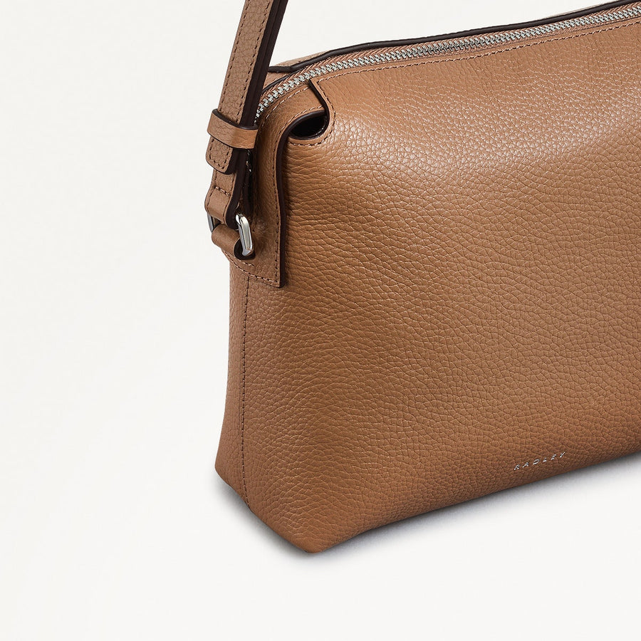 Eastcastle Street Leather Mini Ziptop Crossbody Bag in Chai - 111212