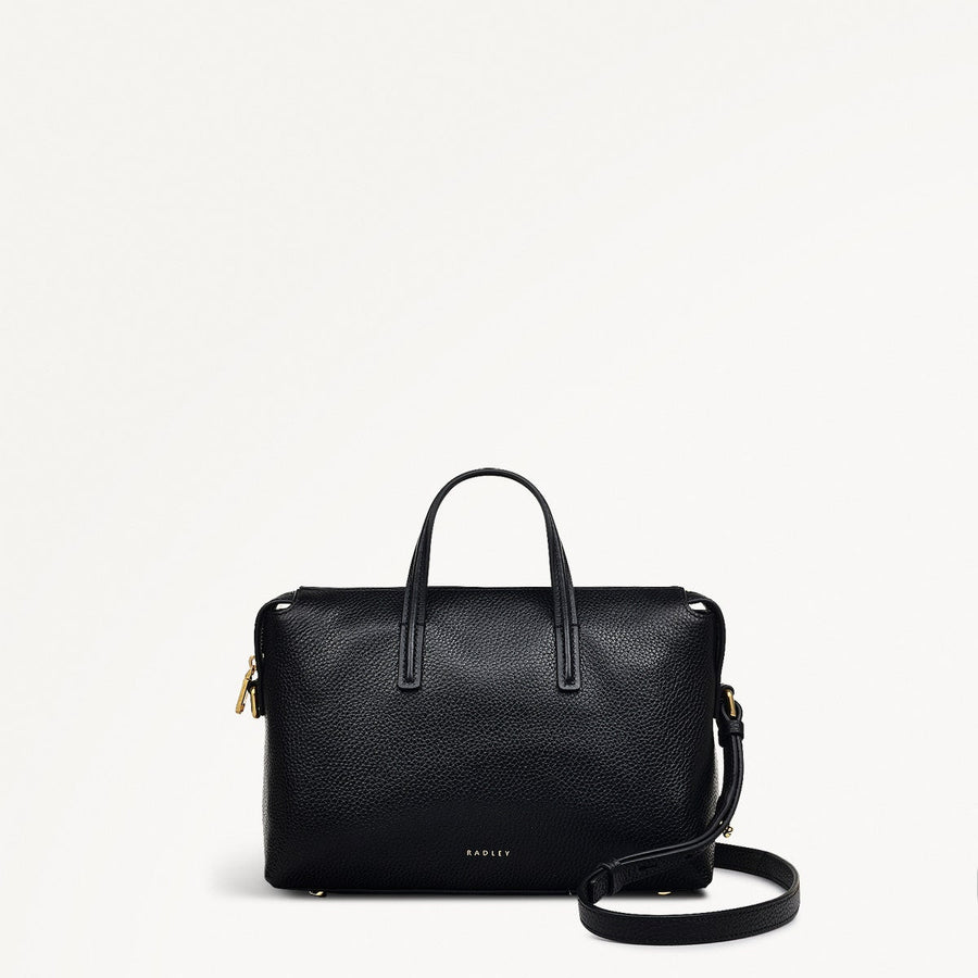 Eastcastle Street Leather Small Ziptop Grab Bag in Black - 111213