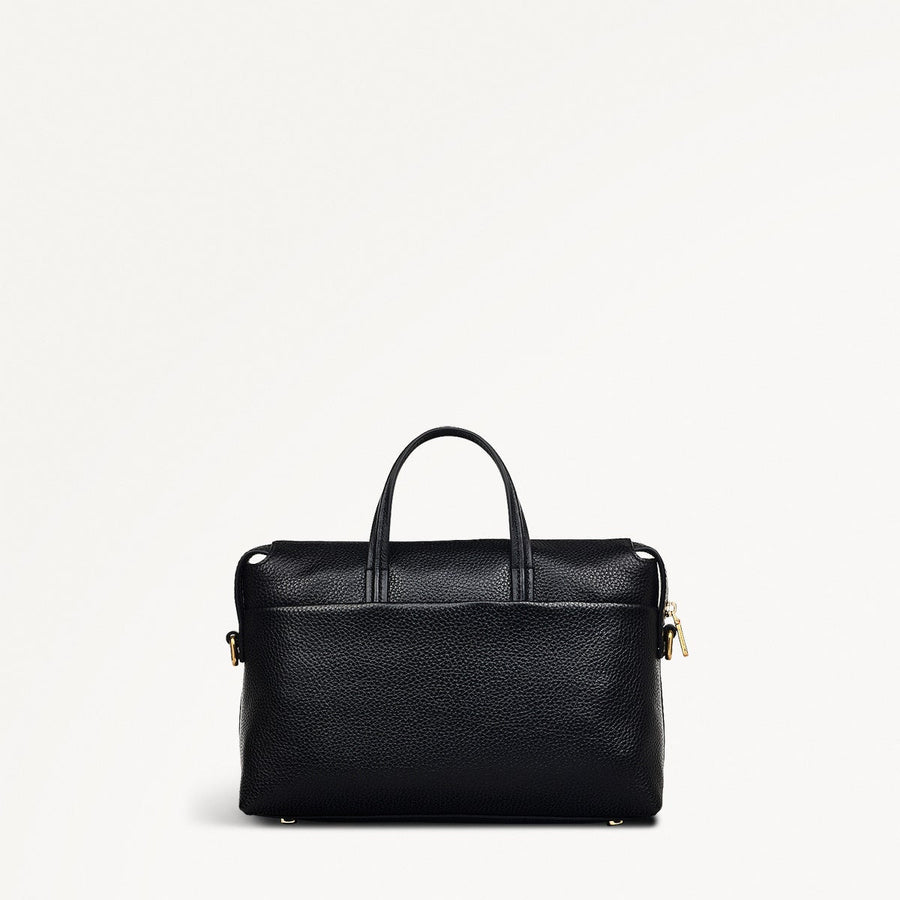 Eastcastle Street Leather Small Ziptop Grab Bag in Black - 111213