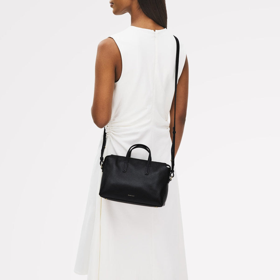 Eastcastle Street Leather Small Ziptop Grab Bag in Black - 111213