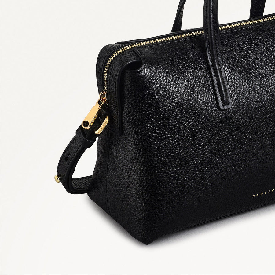 Eastcastle Street Leather Small Ziptop Grab Bag in Black - 111213