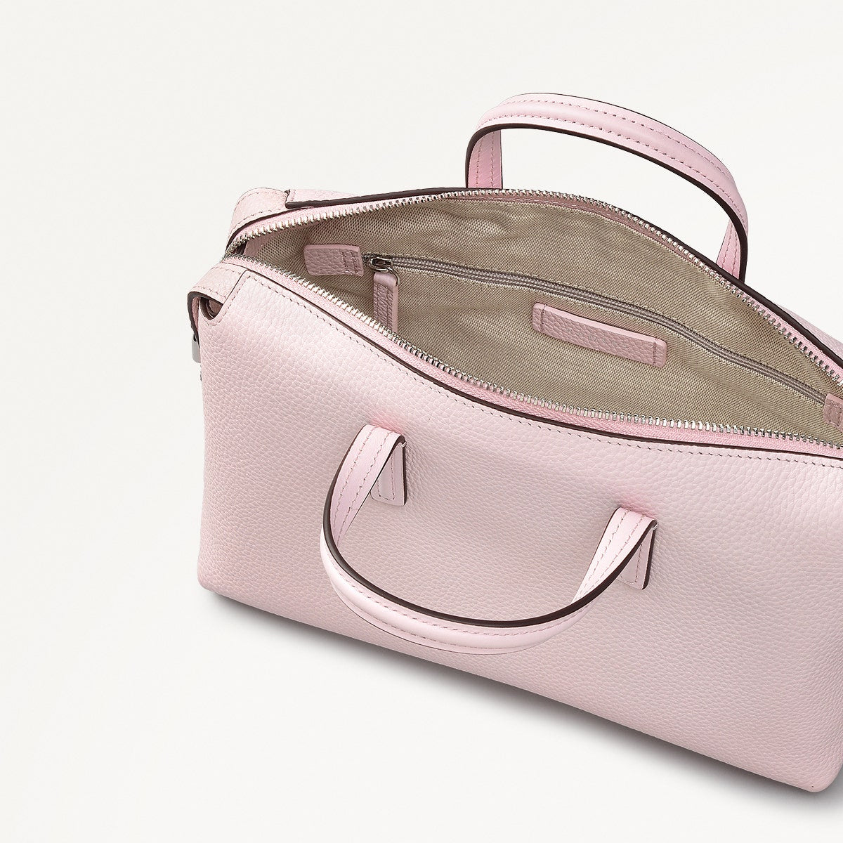 Eastcastle Street Leather Small Ziptop Grab Bag in Parfait - 111214