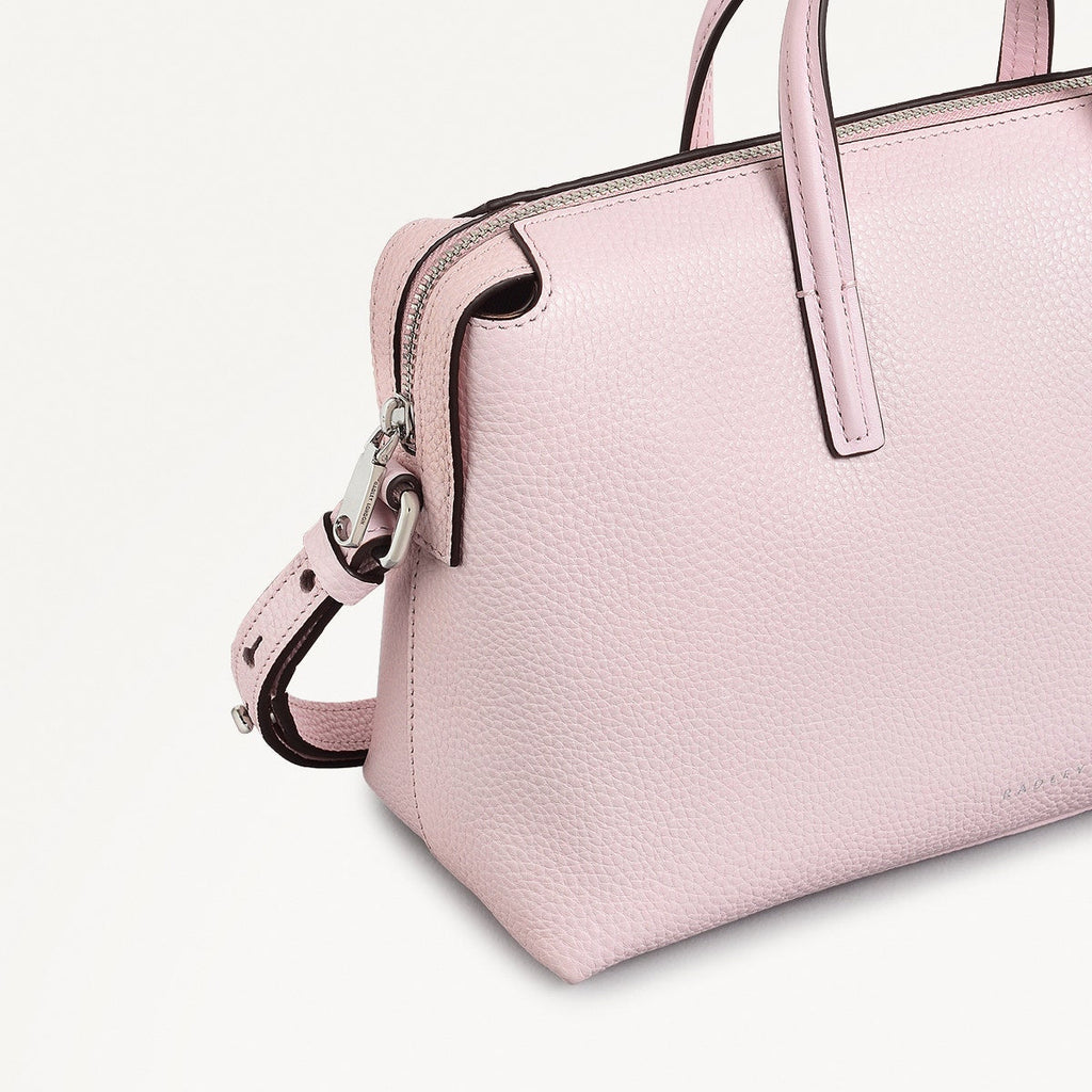 Eastcastle Street Leather Small Ziptop Grab Bag in Parfait - 111214