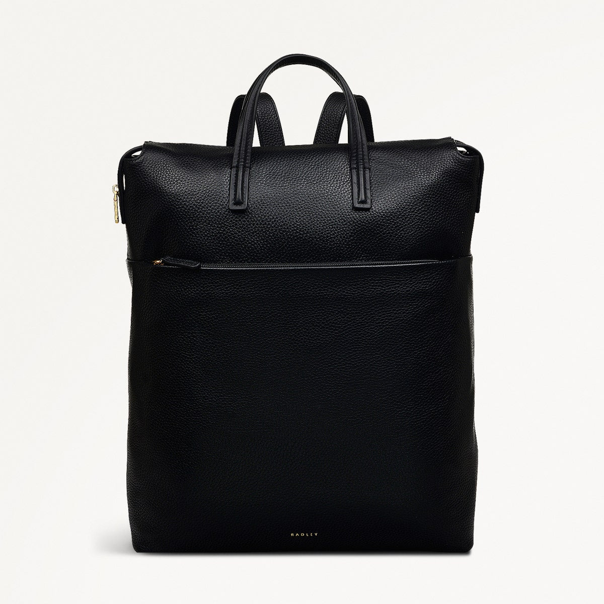 Eastcastle Street Leather Large Ziptop Backpack in Black - 111218