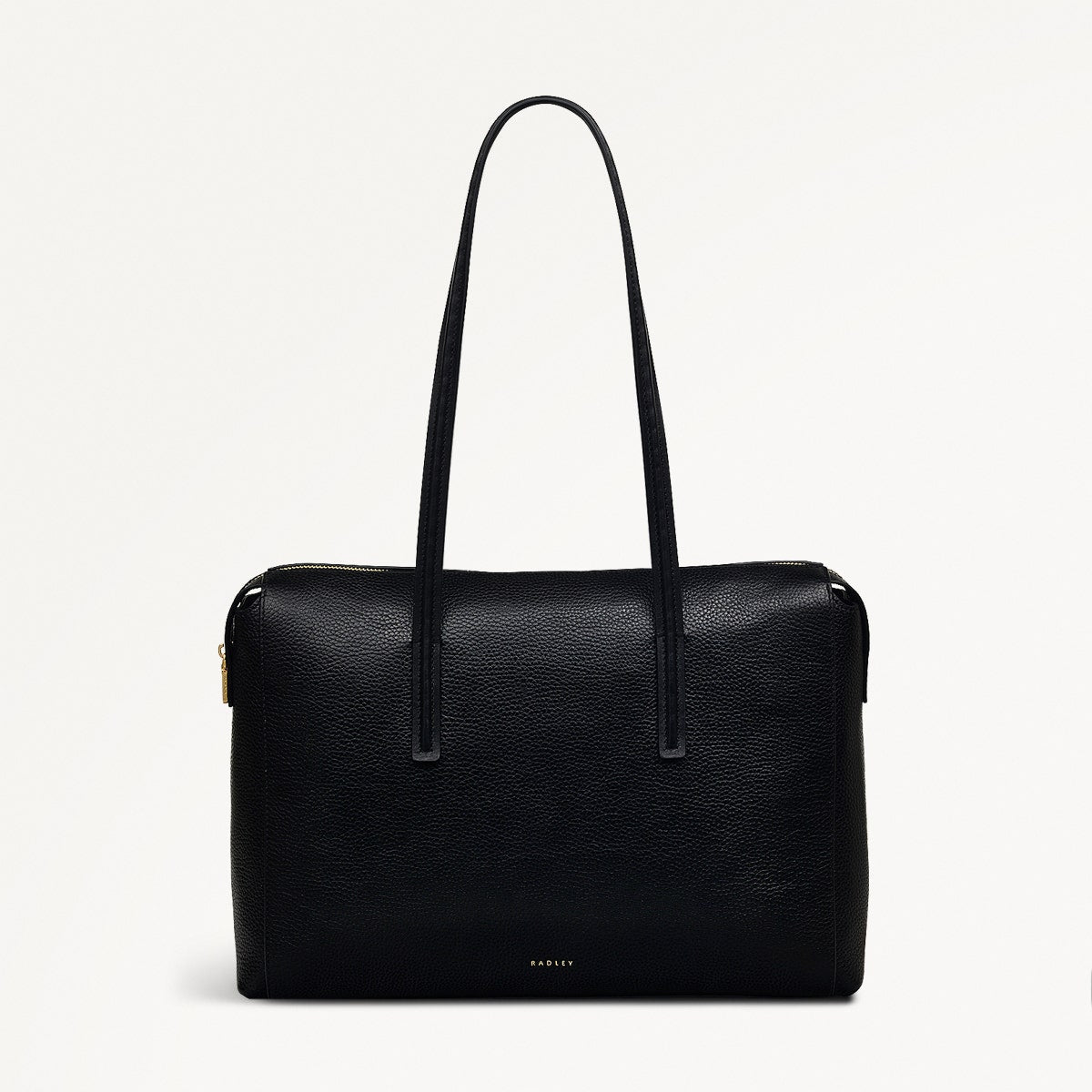 Eastcastle Street Leather Medium Ziptop Shoulder Bag in Black - 111220