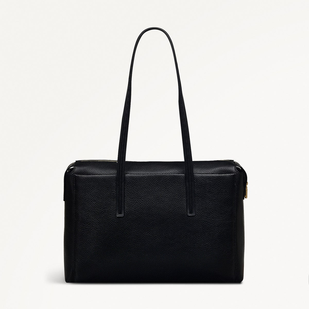 Eastcastle Street Leather Medium Ziptop Shoulder Bag in Black - 111220