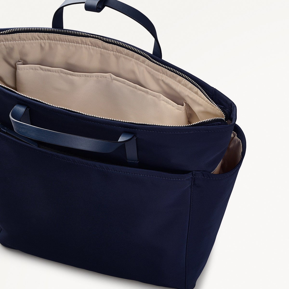Park Crescent Fabric Large Ziptop Backpack in Ink - 111223
