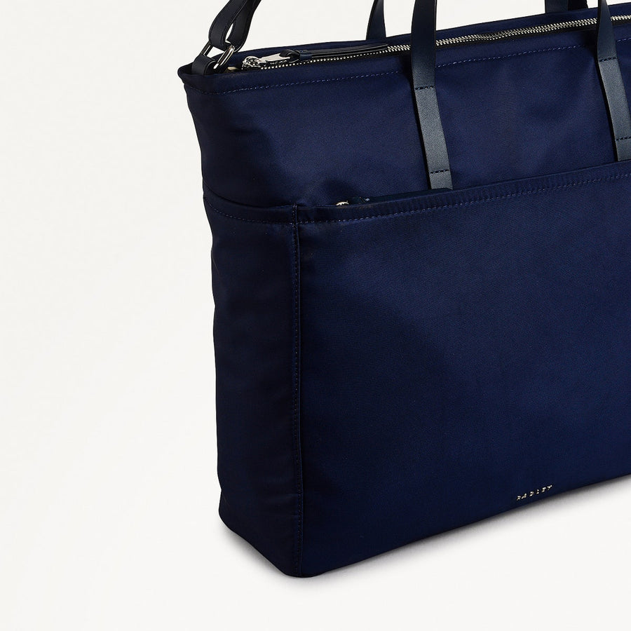 Park Crescent Fabric Large Ziptop Grab Bag in Ink - 111224