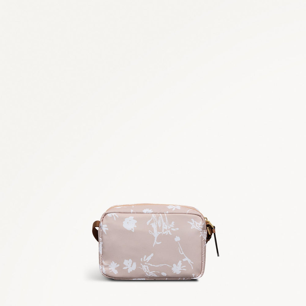 Park Crescent Blossom Fabric Small Ziptop Crossbody Bag in Oat Milk - 111229