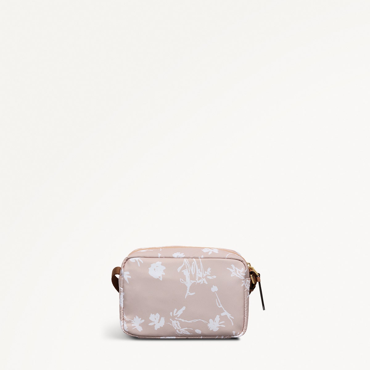 Park Crescent Blossom Fabric Small Ziptop Crossbody Bag in Oat Milk - 111229