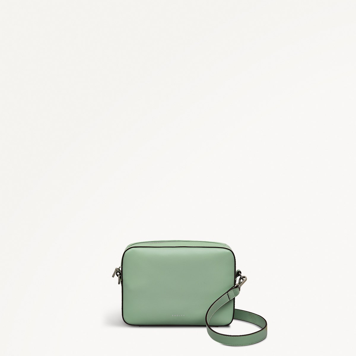 Sion Close Leather Mini Zip Around Crossbody Bag in Green Fig - 111230