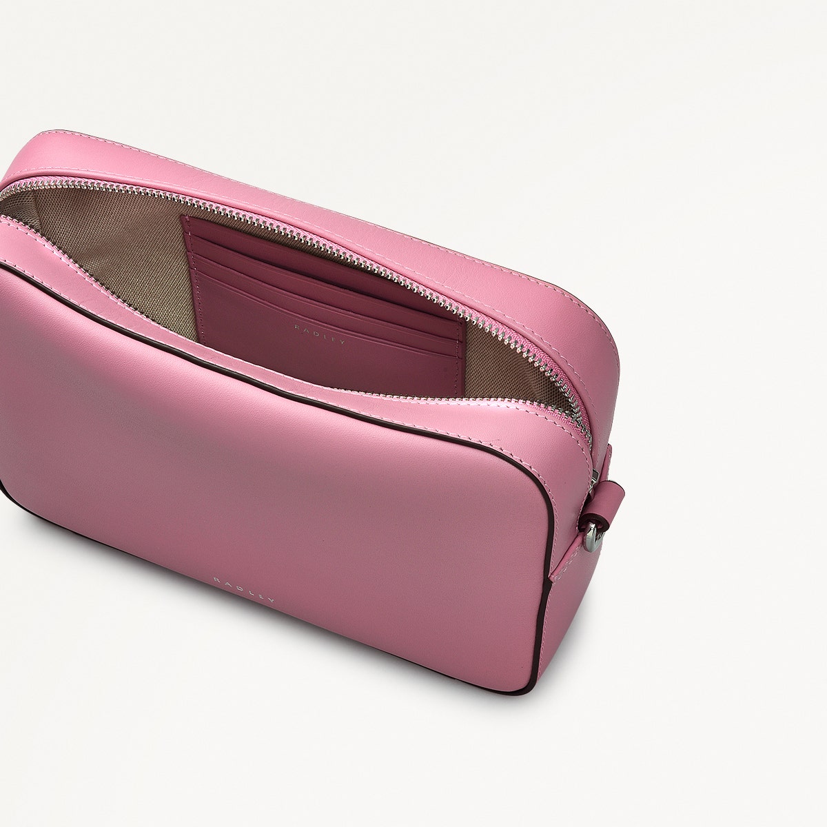 Sion Close Leather Mini Zip Around Crossbody Bag in Vintage Rose - 111231