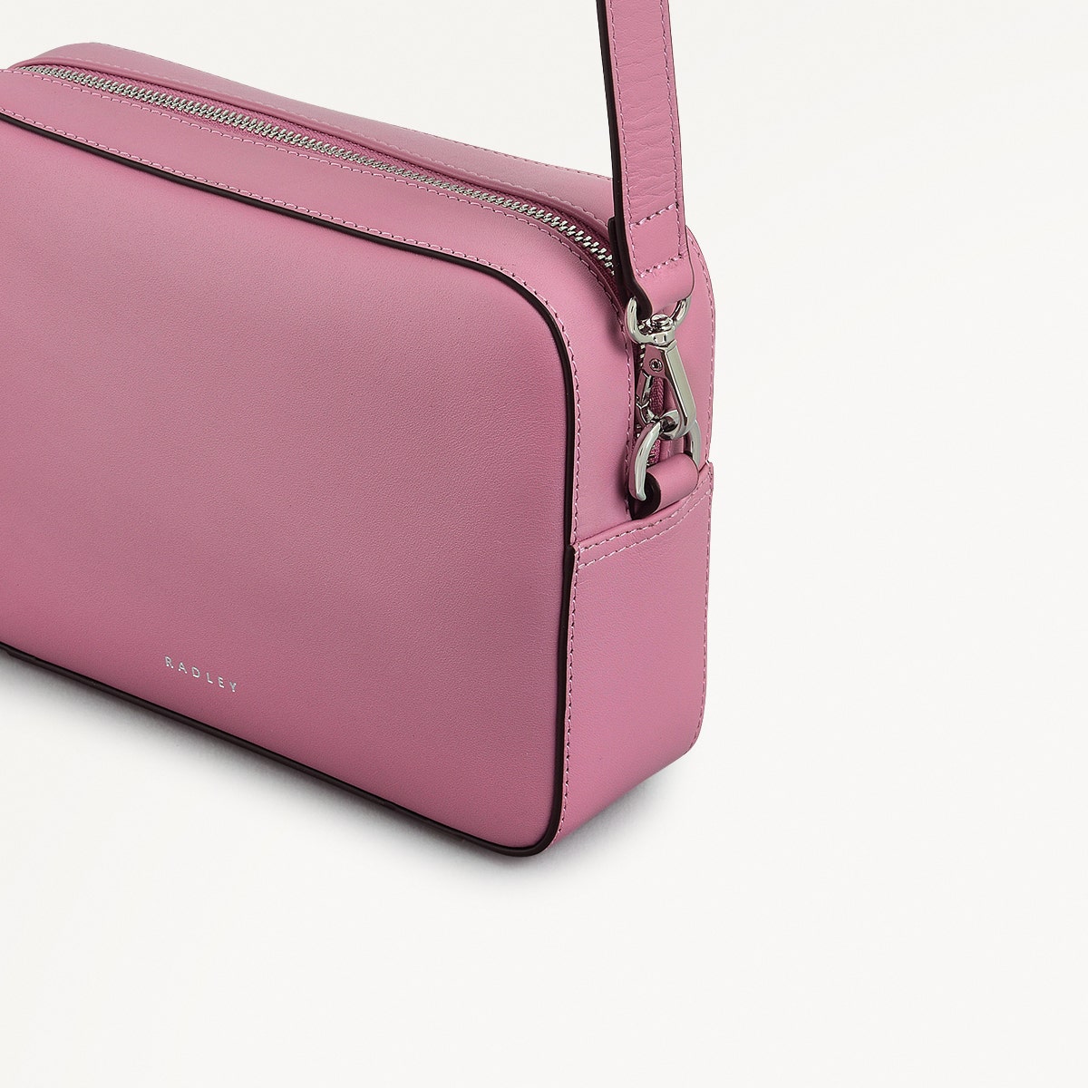 Sion Close Leather Mini Zip Around Crossbody Bag in Vintage Rose - 111231