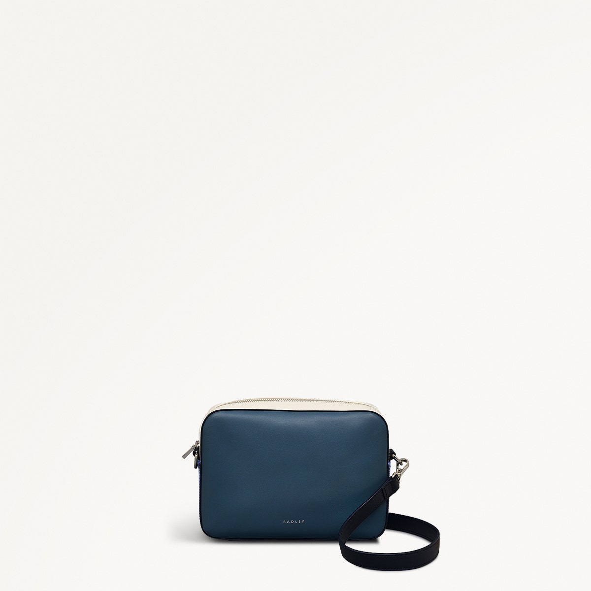 Sion Close Leather Mini Zip Around Crossbody Bag in Cadet - 111233