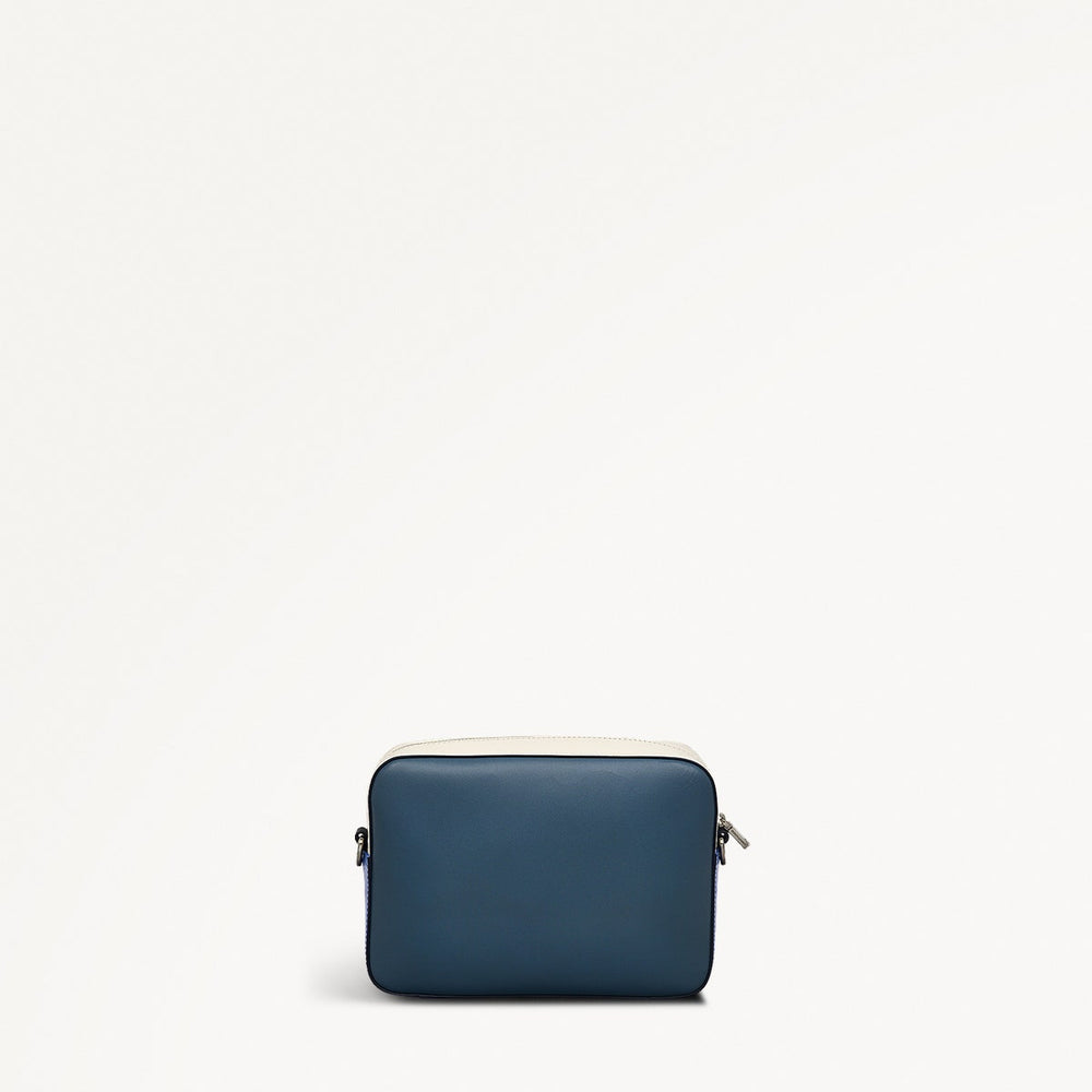 Sion Close Leather Mini Zip Around Crossbody Bag in Cadet - 111233