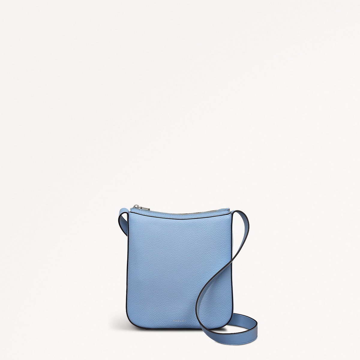 Longford Lane Leather Small Ziptop Crossbody Bag in Smoke Blue - 111241