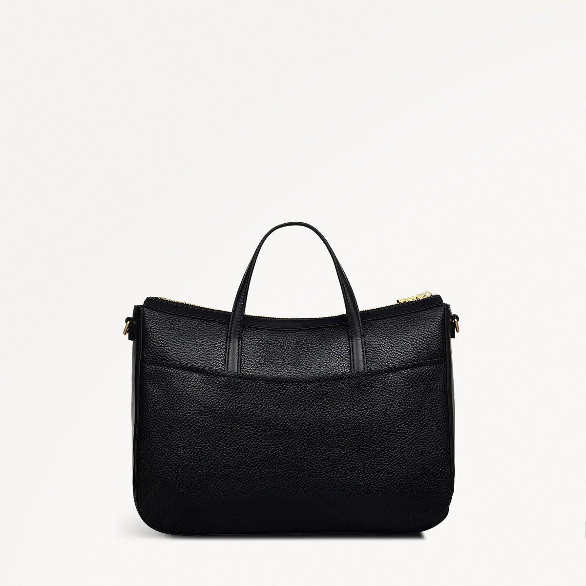 Longford Lane Leather Medium Ziptop Grab Bag in Black - 111243