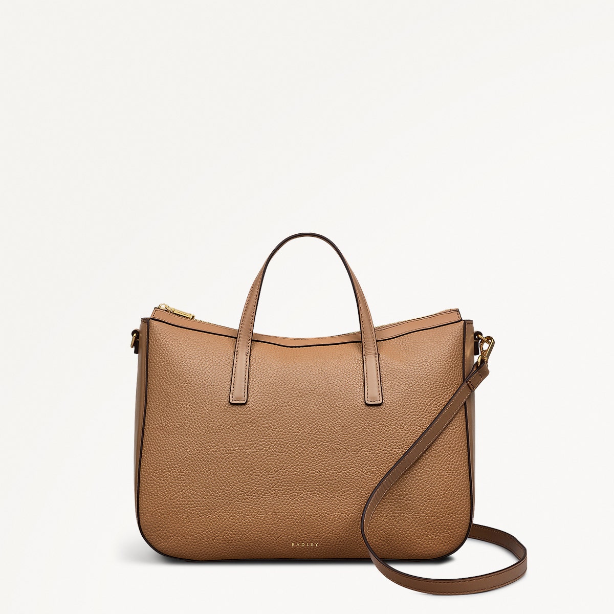 Longford Lane Leather Medium Ziptop Grab Bag in Chai - 111244