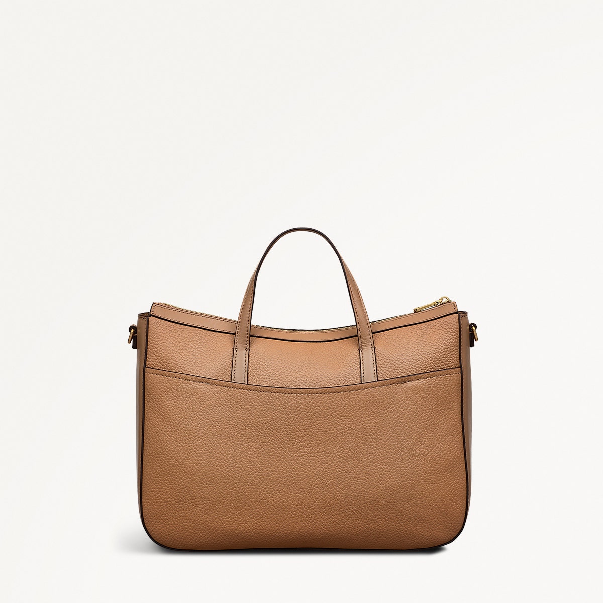 Longford Lane Leather Medium Ziptop Grab Bag in Chai - 111244
