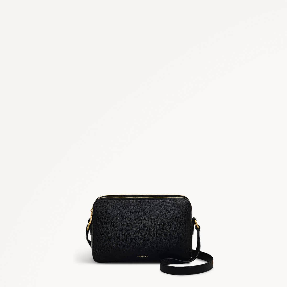 Albany Mews Leather Medium Ziptop Crossbody Bag in Black - 111249