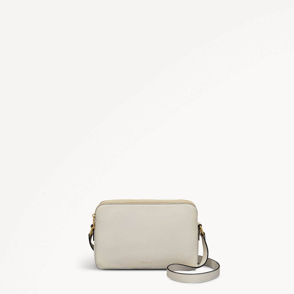 Albany Mews Leather Medium Ziptop Crossbody Bag in Chalk - 111251