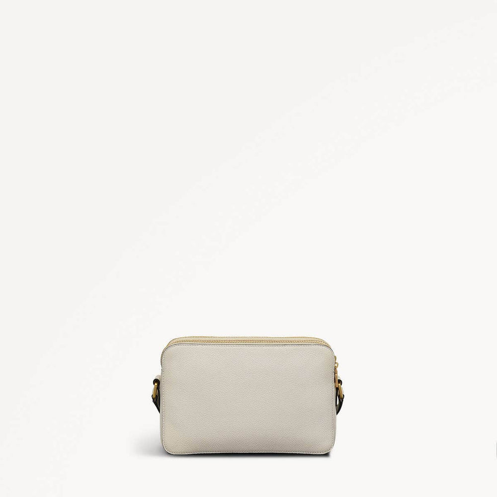 Albany Mews Leather Medium Ziptop Crossbody Bag in Chalk - 111251