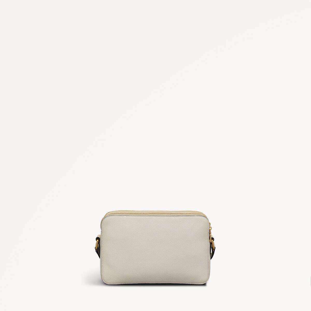 Albany Mews Leather Medium Ziptop Crossbody Bag in Chalk - 111251