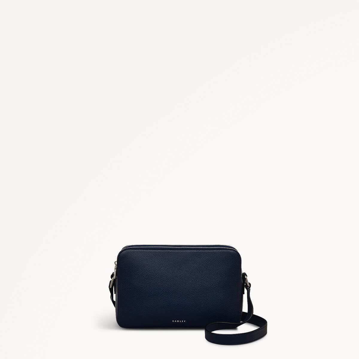 Albany Mews Leather Medium Ziptop Crossbody Bag in Ink - 111253