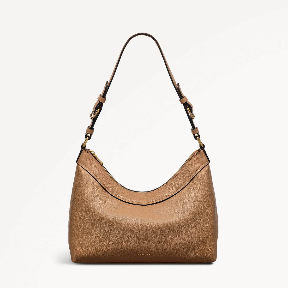 Albany Mews Leather Medium Ziptop Shoulder Bag in Chai - 111255