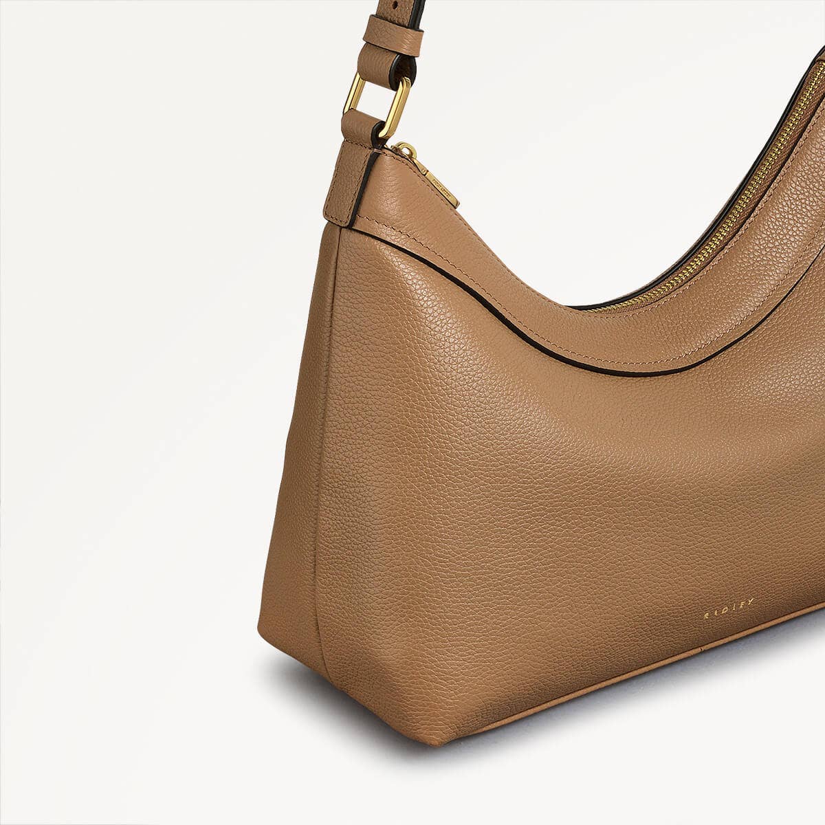 Albany Mews Leather Medium Ziptop Shoulder Bag in Chai - 111255