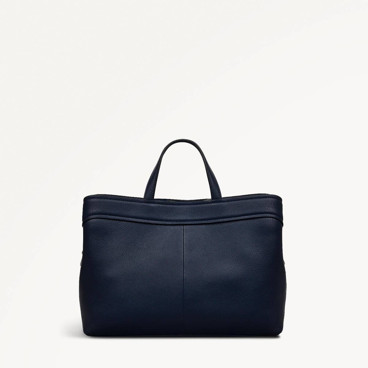 Albany Mews Leather Medium Ziptop Grab Bag in Ink - 111260