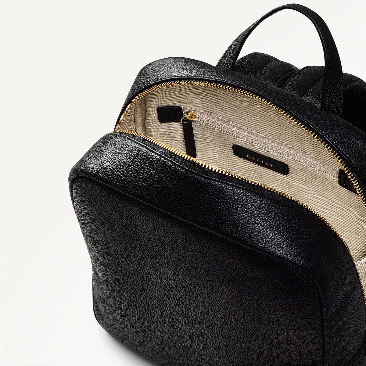 Albany Mews Leather Medium Zip Around Backpack in Black - 111261