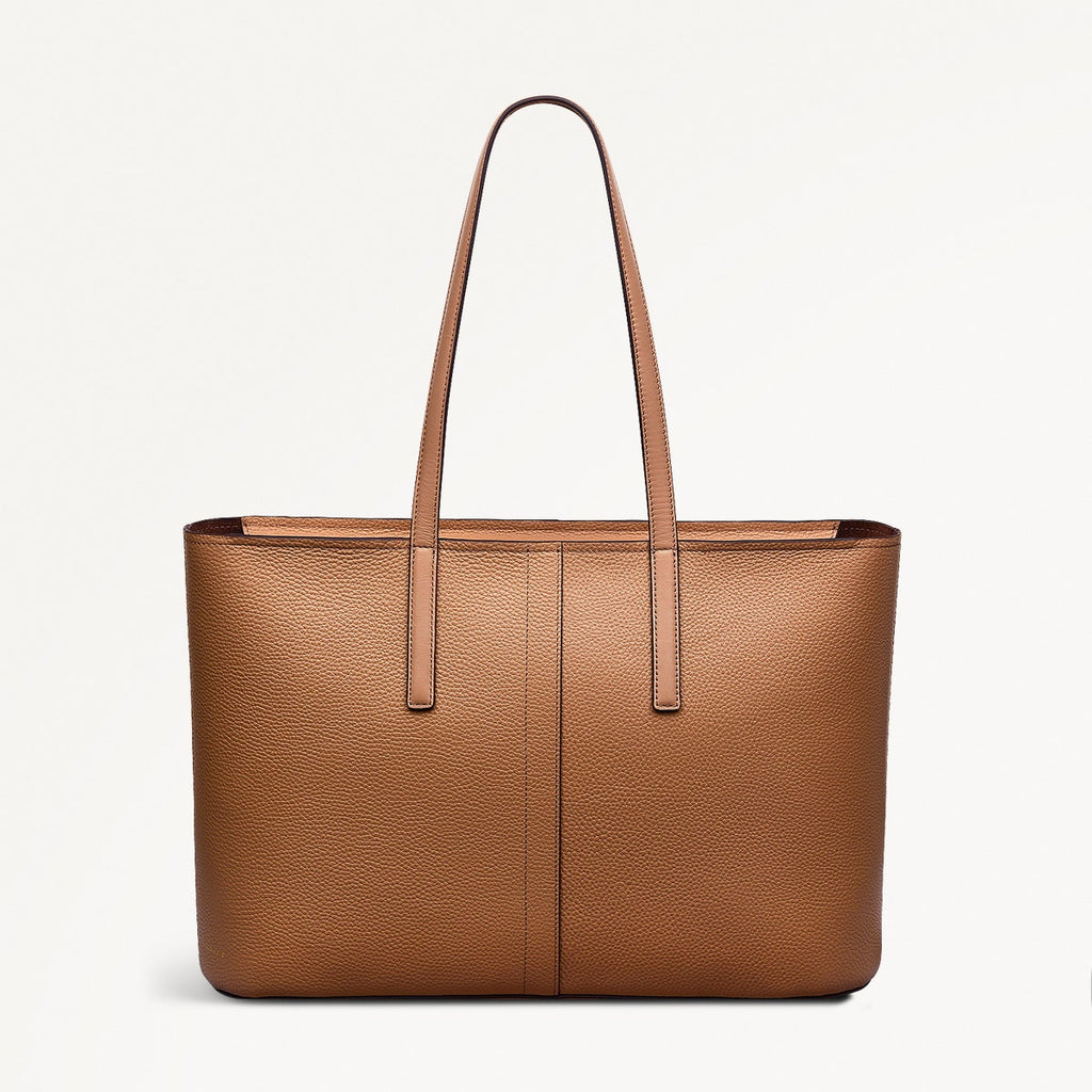 Newton Avenue Leather Large Ziptop Tote Bag in Chai - 111266