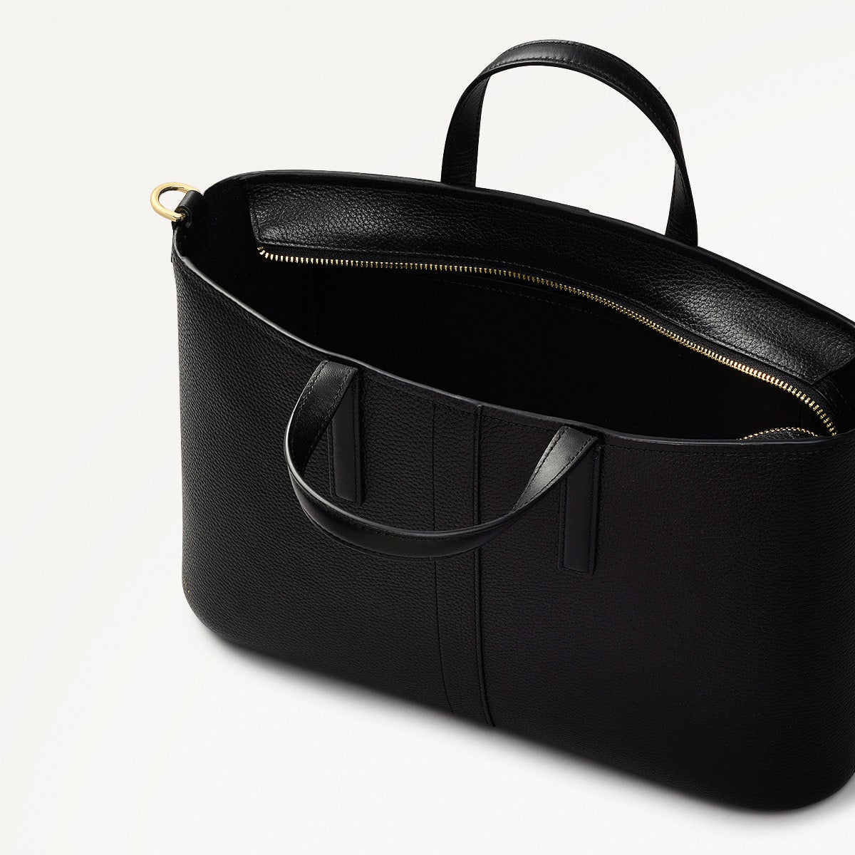 Newton Avenue Leather Medium Ziptop Grab Bag in Black - 111267