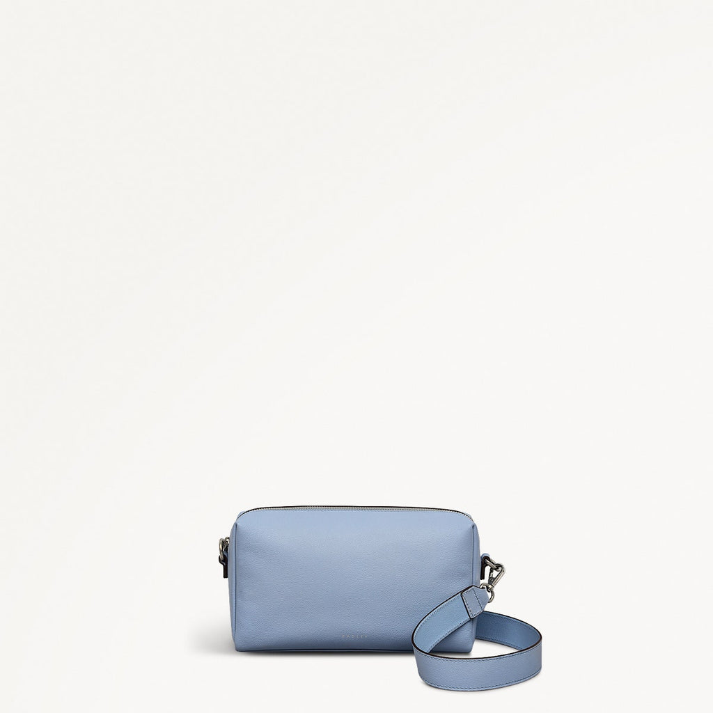 Lynton Close Leather Mini Zip Around Crossbody Bag in Smoke Blue - 111271